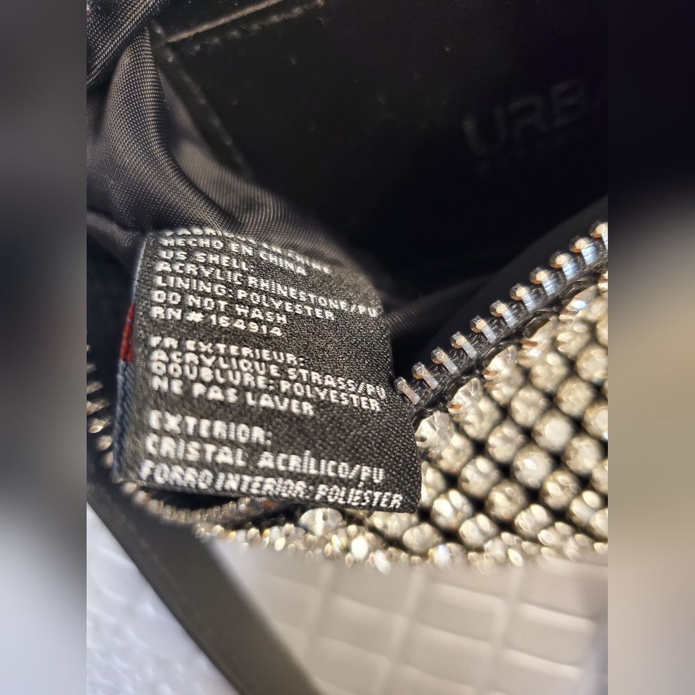 Urban Expressions Ginger Evening Rhinestone Mini Bag Silver Black - Picture 15 of 16